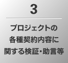 3.プロジェクトの各種契約内容に関する検証・助言等
